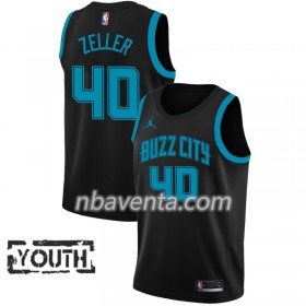 Camiseta Niños Charlotte Hornets Cody Zeller 40 2018-19 Jordan Brand City Edition Negro Swingman
